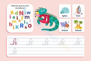 Find, Trace, and Write Cursive Letter I Worksheet