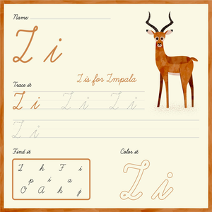 Printable Cursive Letter I Worksheet | Grade 1