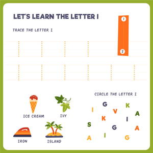 Learn the Letter 'I' Tracing Activity