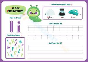 Letter I Tracing Worksheet (Inchworm)