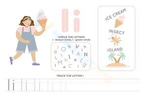 Kindergarten Letter I Tracing Worksheet