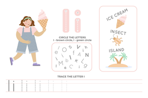 Kindergarten Letter I Tracing Worksheet