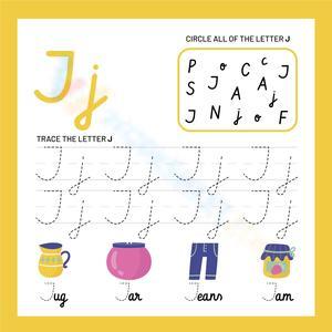 Trace Cursive Letter J Worksheet