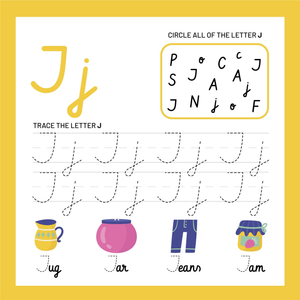 Trace Cursive Letter J Worksheet