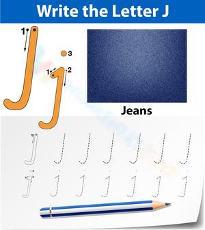 Tracing & Writing Letter J: Worksheets for Kids