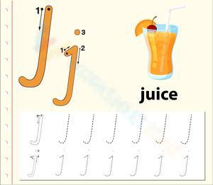 Letter J Tracing Worksheet for Kids