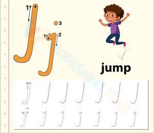 Jump into Tracing Letter J Worksheet