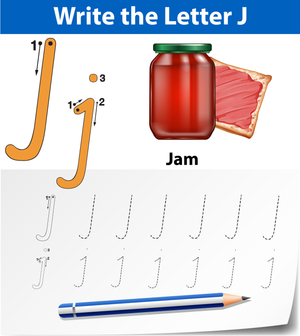 Letter J Tracing Worksheet | Printable Grade K