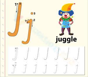 J is for Juggle: Handwriting Worksheets