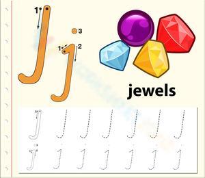 J is for Jewels: Handwriting Worksheets