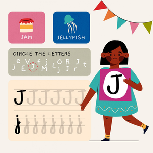 Alphabet Tracing Worksheet with Letter J