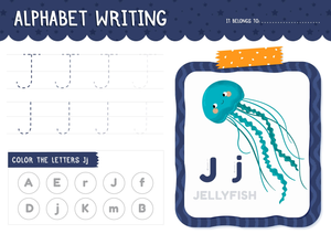 Tracing and Coloring: Letter J Worksheet