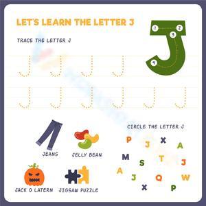 Learn the Letter J: Alphabet Worksheet