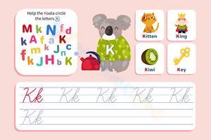 Learn to Write K! Fun Koala Worksheet for Kids
