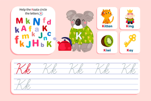 Letter K Tracing Worksheet | Grade K-1 Essential