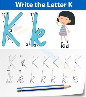 Free Letter K Tracing Worksheet