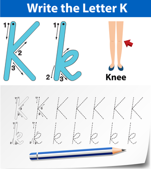 K is for Knee: Learn the Letter K Worksheet