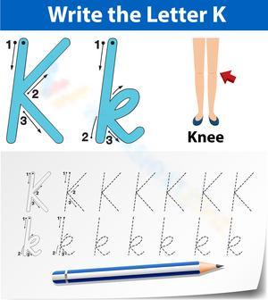 K is for Knee: Learn the Letter K Worksheet