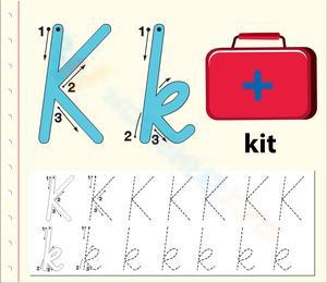 K is for Kit: Introductory Letter K Worksheet