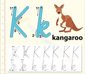 K is for Kangaroo: Letter K Association Worksheet