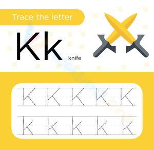 Tracing The Letter K for Knife