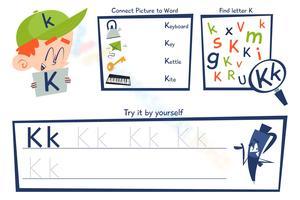 Find, Trace, and Write Letter K: Comprehensive Practice