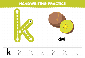 Handwriting Practice: Letter K Worksheet