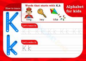  Letter K Tracing Worksheet: Learn to Write K