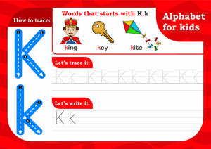Printable Letter K Tracing Worksheet | Grade K ELA