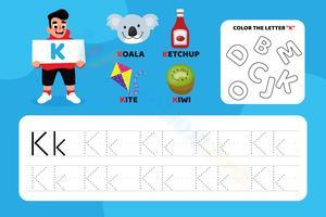 Color and Trace Letter K: Creative Learning