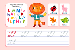 Find and Write Cursive Letter L Worksheet