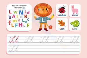 Find and Write Cursive Letter L Worksheet
