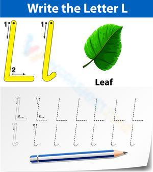 Tracing Worksheet: Cursive Letter L