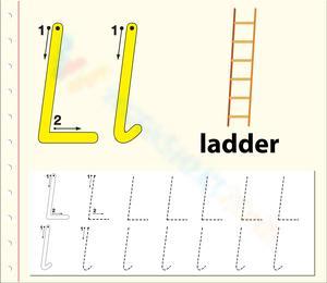 Letter L Tracing - L is for Ladder 