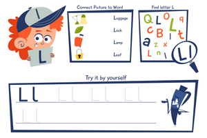 Grade 1 Letter L — Printable No-Prep Worksheet