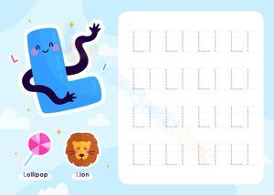 Tracing Letter L Worksheet for Kids