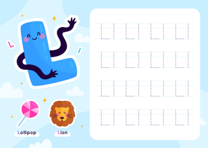 Tracing Letter L Worksheet for Kids