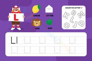 Learn Letter L Worksheet - Tracing and Coloring Fun