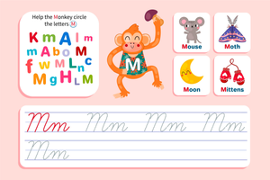 Find, Trace, and Write the Cursive M