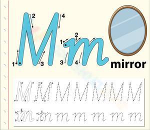 M is for Mirror: Tracing Worksheet