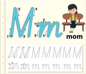 Cursive Letter M Tracing | Essential Grade 1 Worksheet
