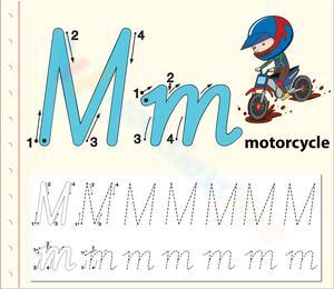 Letter M for Motorcycle Writing Guide