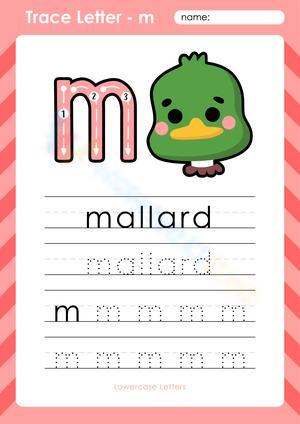 Trace Letter M: Handwriting Practice