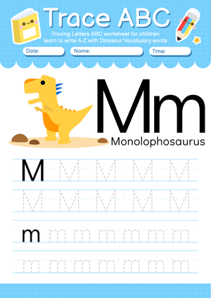Printable Letter M Tracing Worksheet | Kindergarten ELA