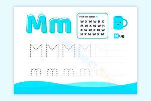 Fun with M! Letter Tracing and Finding Worksheet