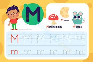 Letter M Tracing Worksheet for Kids