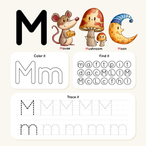 Color, Find, and Trace the Letter M