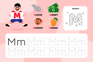 Color and Trace Letter M