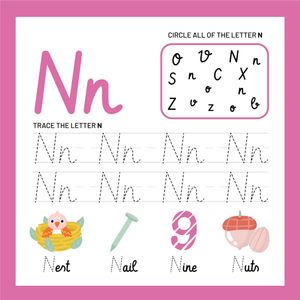 Circle and Trace the Cursive N