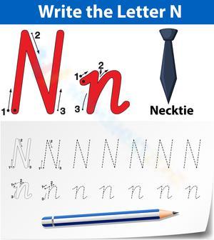 N is for Necktie Worksheet